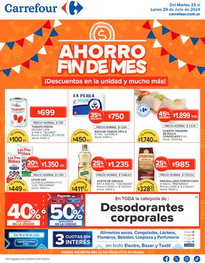 Ofertas de Hiper-Supermercados en Mendoza | Catálogo Ahorro Fin de Mes Hiper Interior de Carrefour | 23/7/2024 - 29/7/2024