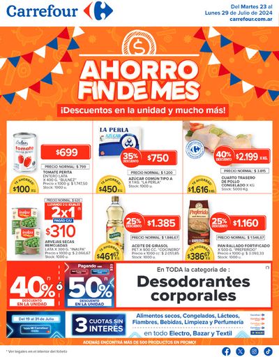 Ofertas de Hiper-Supermercados en Trelew | Catálogo Ahorro Fin de Mes Hiper Sur de Carrefour | 23/7/2024 - 29/7/2024