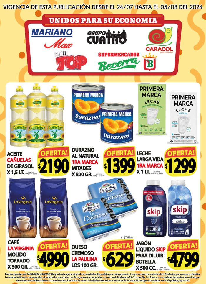Catálogo Supermercados Mariano Max en Cruz del Eje | Catálogo Supermercados Mariano Max | 24/7/2024 - 5/8/2024