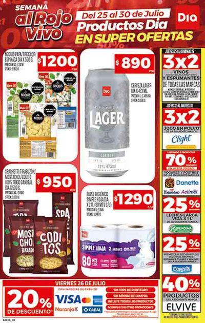 Catálogo Supermercados DIA | Folleto Salta y Jujuy Supermercados DIA | 25/7/2024 - 30/7/2024