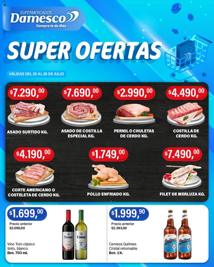 Catálogo Supermercados Damesco en Salta | Ofertas Minoristas Supermercados Damesco | 25/7/2024 - 28/7/2024