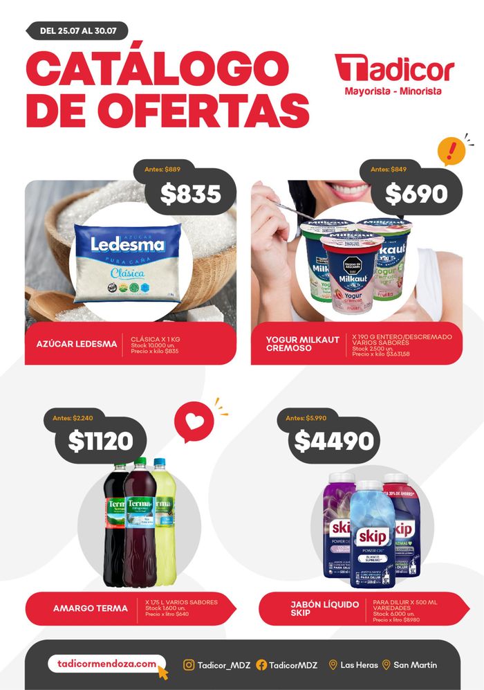 Catálogo Supermercados Tadicor en Mendoza | Catálogo de Ofertas Supermercados Tadicor | 25/7/2024 - 30/7/2024