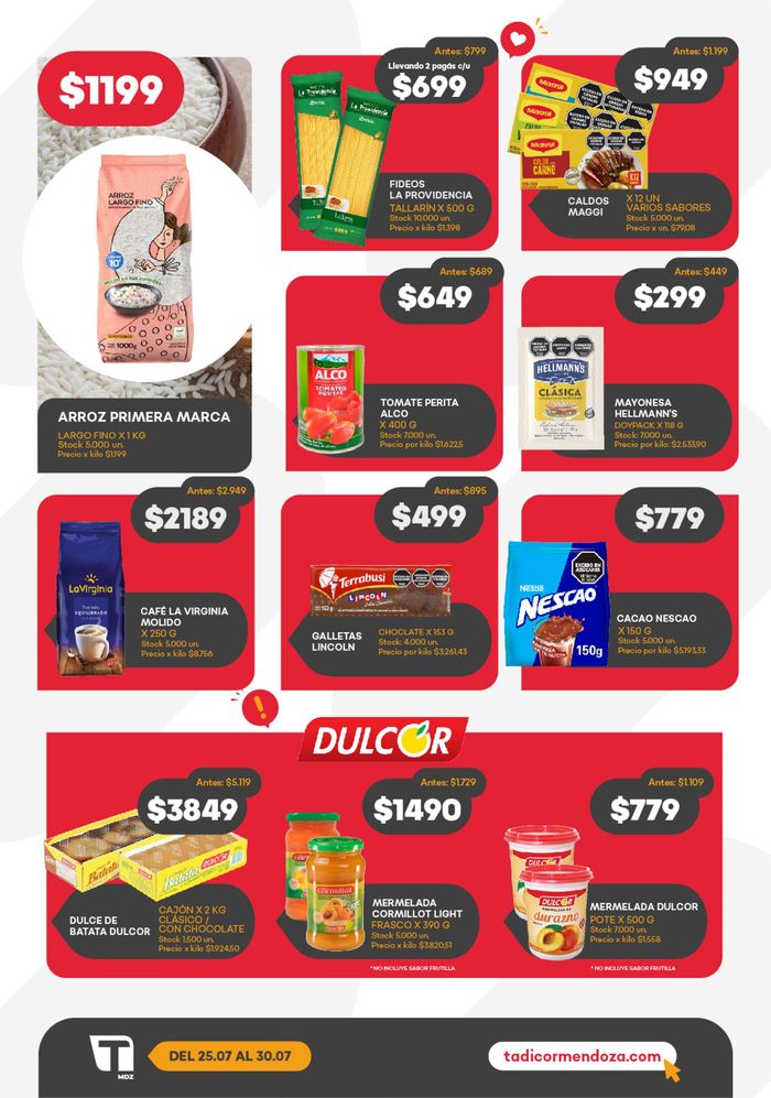 Catálogo Supermercados Tadicor en Mendoza | Catálogo de Ofertas Supermercados Tadicor | 25/7/2024 - 30/7/2024