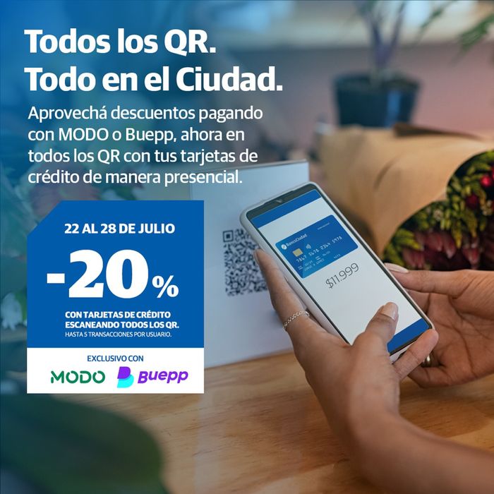 Catálogo Banco Ciudad | 20% OFF con tarjetas de Crédito | 25/7/2024 - 28/7/2024