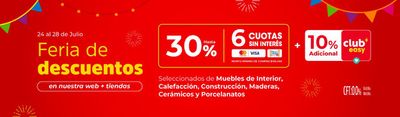Catálogo Easy | Feria de Descuentos Hasta 30% OFF + 10% OFF Adicional | 25/7/2024 - 28/7/2024