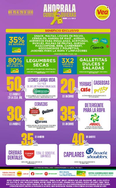 Catálogo Supermercados Vea en Santa Fe | Ofertas FDS Vea NEA | 26/7/2024 - 28/7/2024