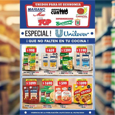 Ofertas de Hiper-Supermercados en Villa Carlos Paz | Especial Unilever Supermercados Becerra de Supermercados Becerra | 26/7/2024 - 5/8/2024