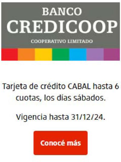 Catálogo Bridgestone en Córdoba | Tarjeta de crédito CABAL hasta 6 cuotas, los días sábados.  | 28/8/2024 - 31/12/2024