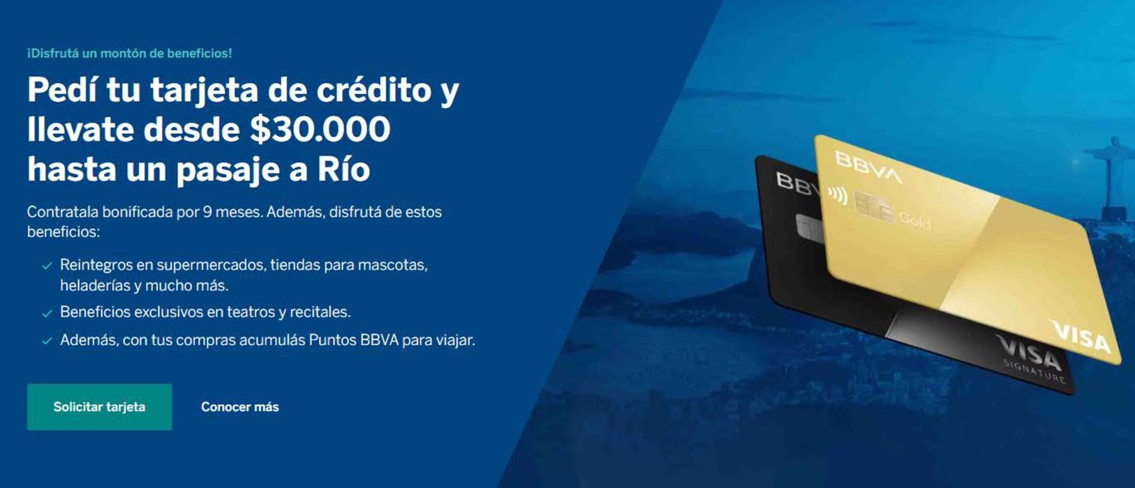 Catálogo BBVA en Buenos Aires | Pedí tu tarjeta de crédito y llevate desde $30.000 hasta un pasaje a Río | 3/9/2024 - 30/9/2024