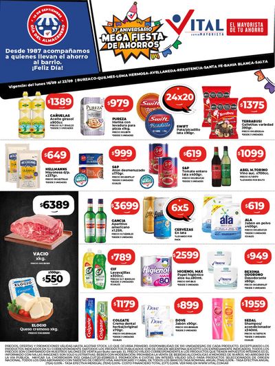 Catálogo Supermayorista Vital en Tigre | Promociones actuales | 16/9/2024 - 22/9/2024