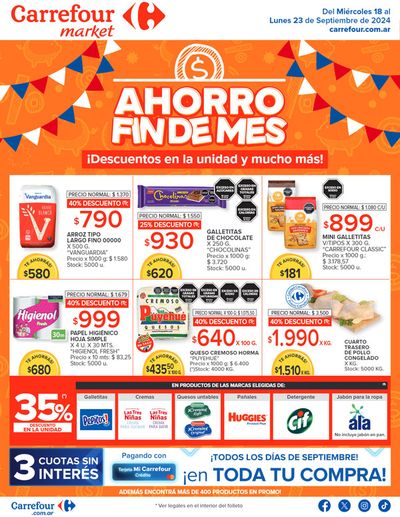 Catálogo Carrefour Market en Open Door | Catálogo Ahorro Fin de Mes Market | 18/9/2024 - 23/9/2024