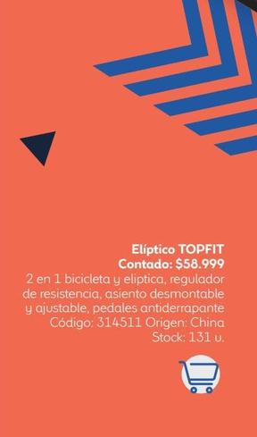 Oferta de Elíptico TOPFIT por $58999 en Coppel