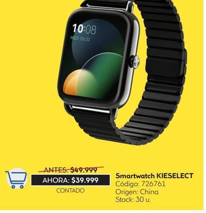 Oferta de Smartwatch KIESELECT por $39999 en Coppel