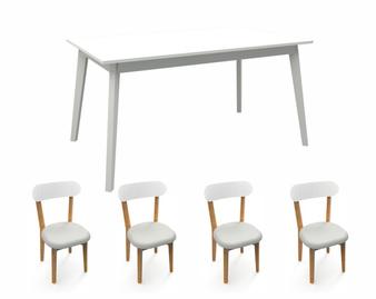 Oferta de Combo Mesa Artica Blanco Helsinsky 1,50 + 4 sillas Genova por $670652,9 en Blancoamor