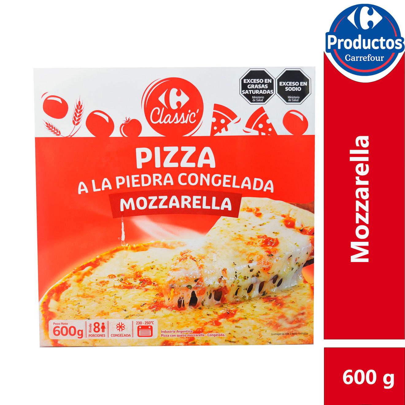 Oferta de Pizza congelada Carrefour mozzarella estuche 600 g. por $2990 en Carrefour