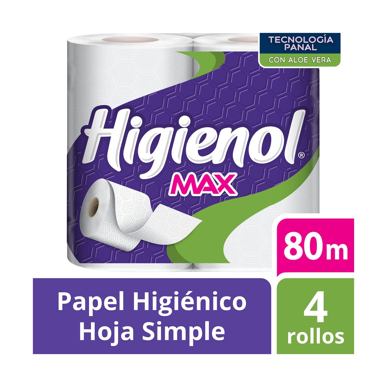 Oferta de Papel higiénico hoja simple Higienol max x4 80 mts. por $3147 en Carrefour