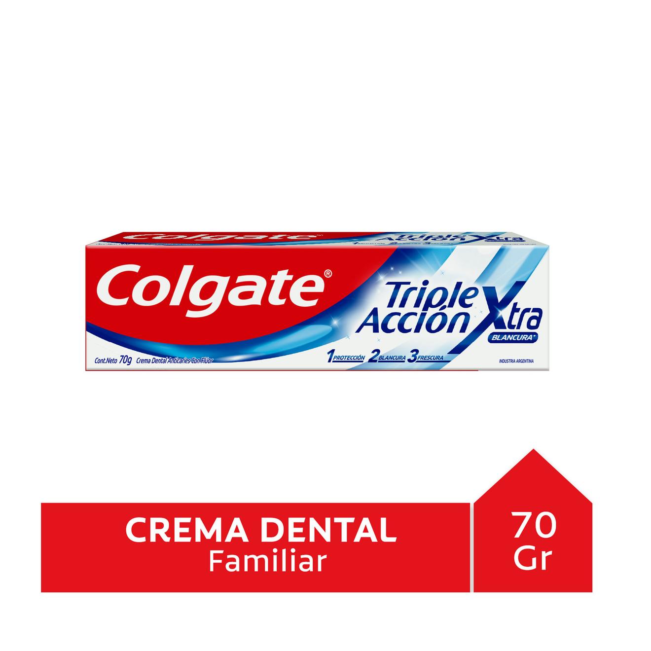 Oferta de Pasta dental Colgate triple acción blanqueadora 70 g. por $2330 en Carrefour