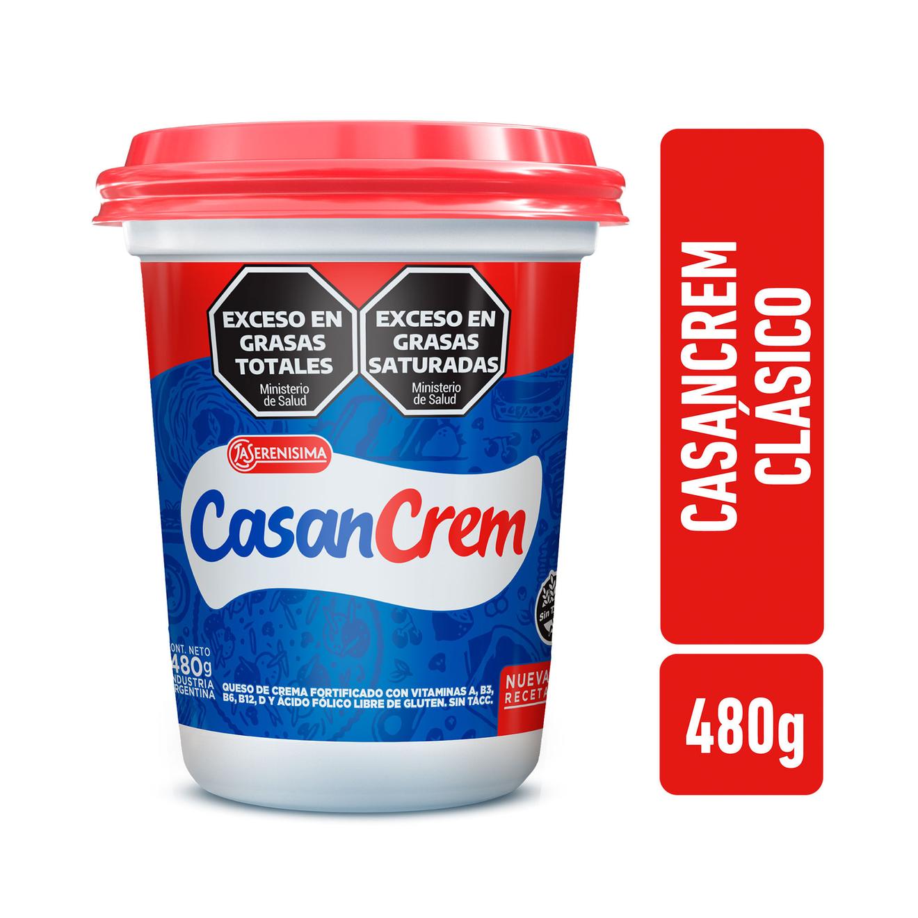 Oferta de Queso crema clásico Casancrem 480 g. por $3060,85 en Carrefour