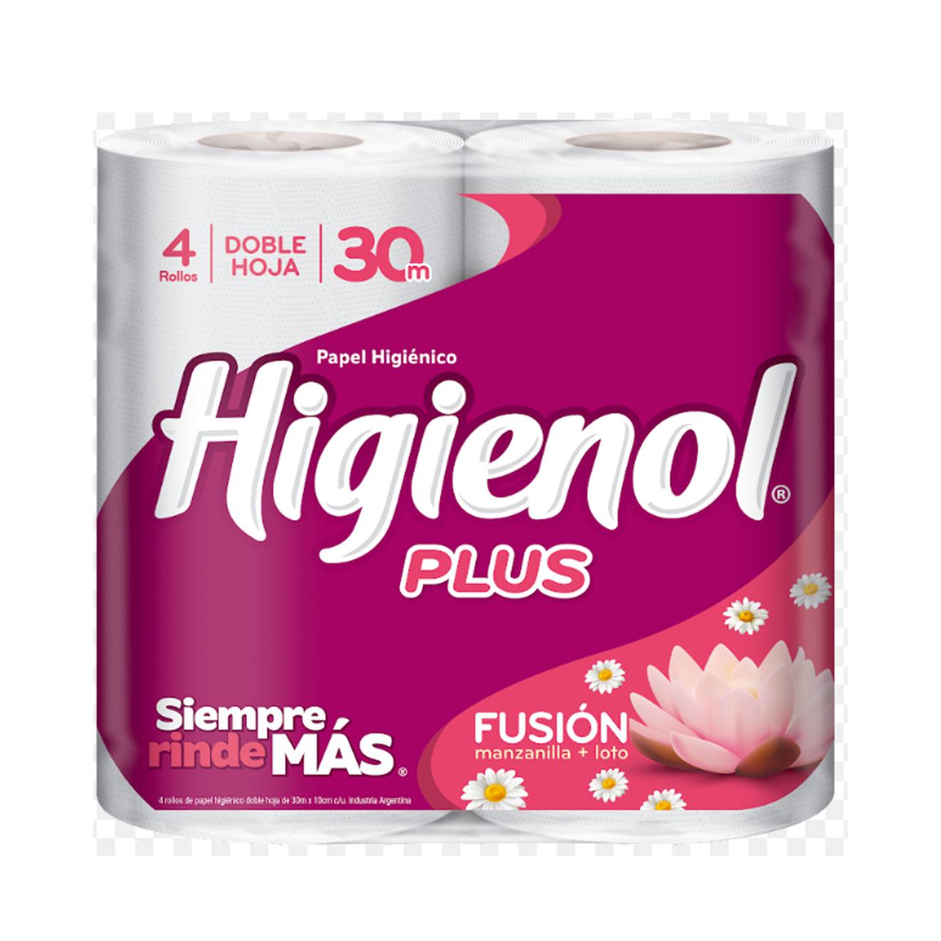 Oferta de Papel higienico doble hoja Higienol plus x4 30 mts. por $2081,4 en Carrefour