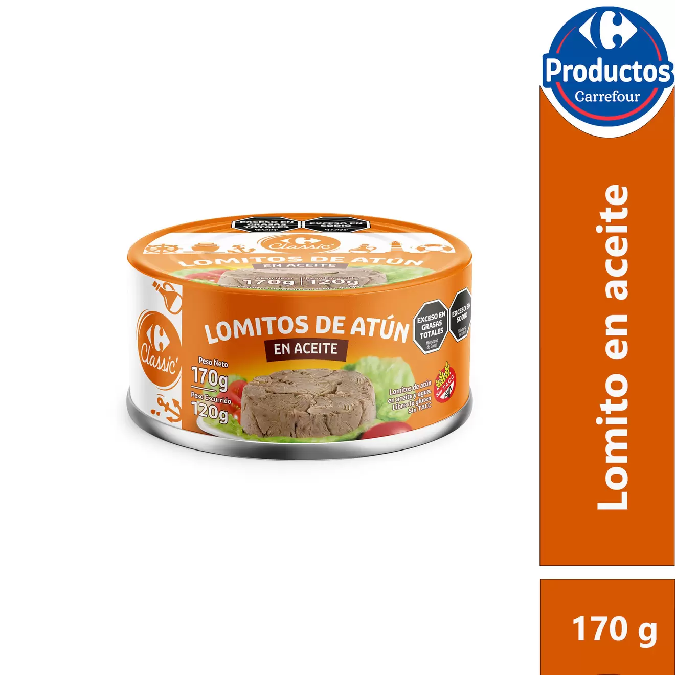 Oferta de Lomitos de atún Carrefour en aceite 170 g. por $1971 en Carrefour