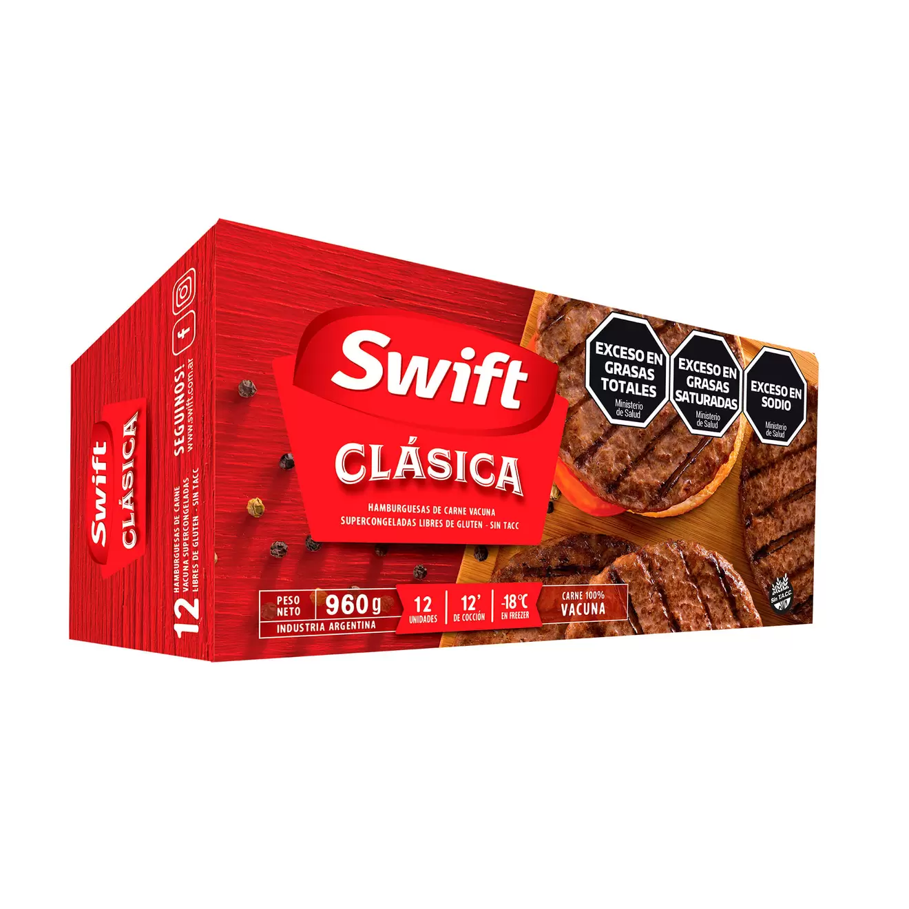 Oferta de Hamburguesa Swift clásica 12 u. por $11550 en Carrefour