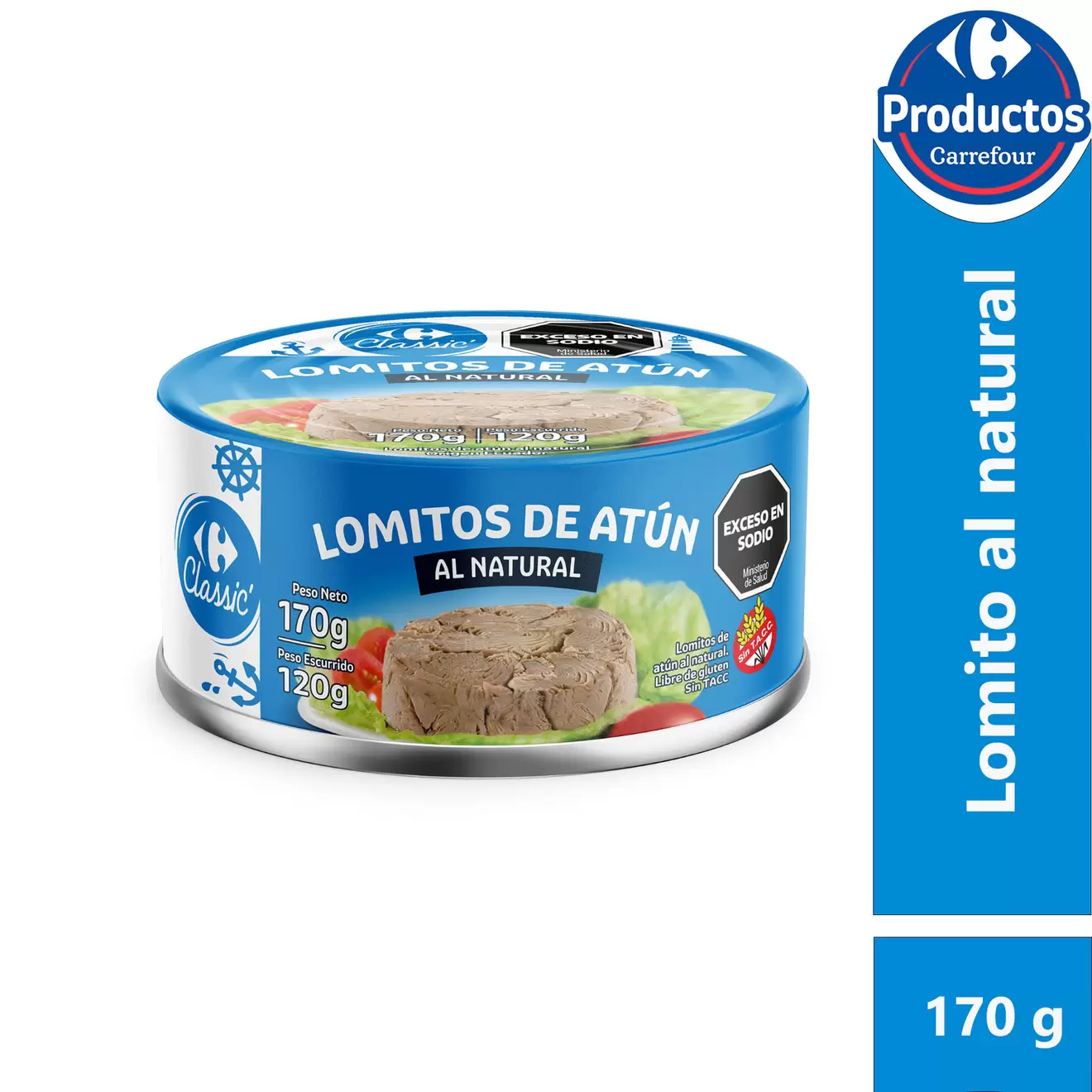 Oferta de Lomitos de atún Carrefour al natural 170 g. por $1971 en Carrefour