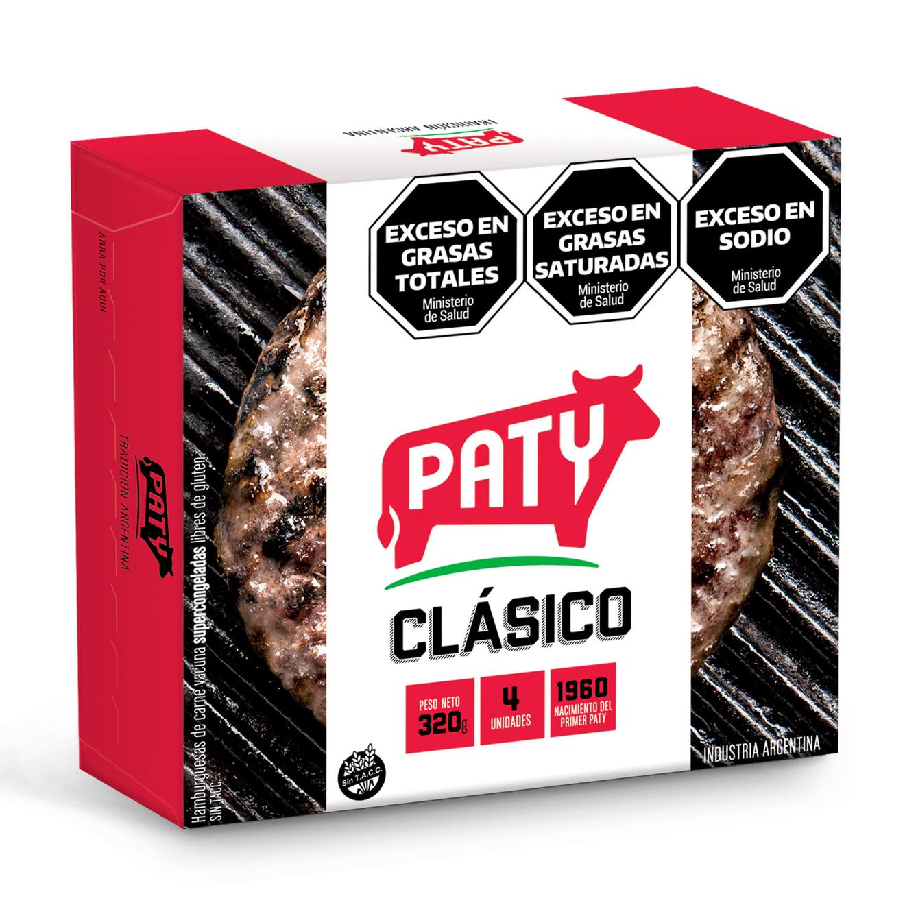 Oferta de Hamburguesa Paty clásico en caja 4 uni por $2830 en Carrefour