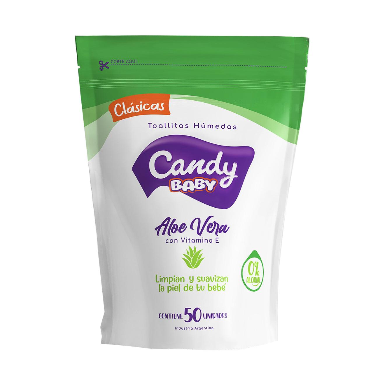 Oferta de Toallitas húmedas Candy baby aloe vera clásica 50 uni por $1659 en Carrefour