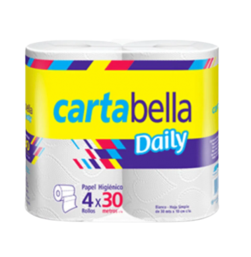 Oferta de CARTABELLA papel higienico blanco hoja simple 30m x4Un. por $1173,02 en Pasos Supermercado