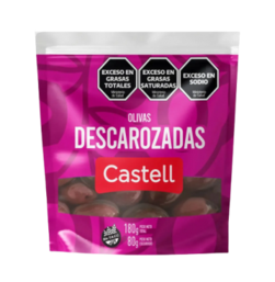 Oferta de CASTELL aceituna negra descarozada x80g por $726 en Pasos Supermercado