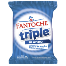 Oferta de FANTOCHE alfajor triple blanco x75g por $520,3 en Pasos Supermercado