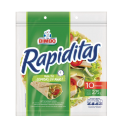 Oferta de BIMBO rapiditas tortillas light x10Un. por $1815 en Pasos Supermercado
