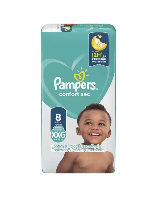 Oferta de Pañales - Pampers Confort Sec Max Xxg 8 Unidades por $4080 en Punto de Salud