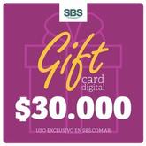 Oferta de GIFT CARD DIGITAL por $30000 en Sbs Librería