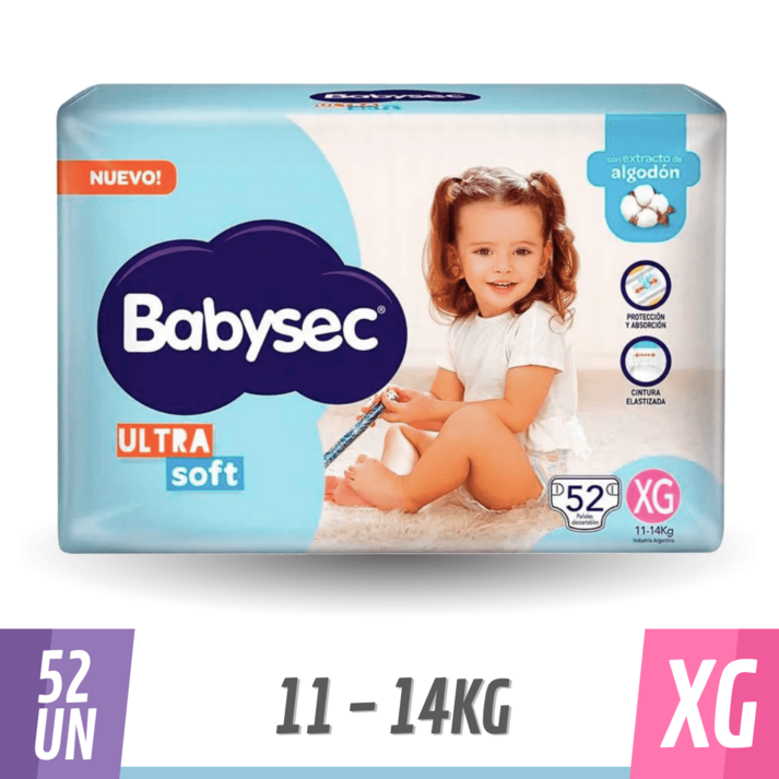 Oferta de Pañal Babysec Ultra Soft Jumbo XG 52 un por $9999 en Supermercados Comodin