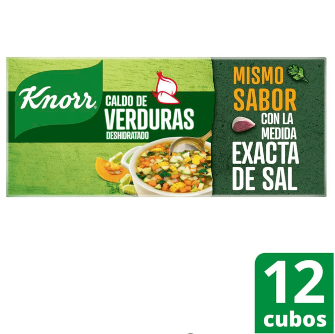 Oferta de Caldo en cubos Knorr de Verduras 12 unidades por $870,34 en Supermercados Comodin