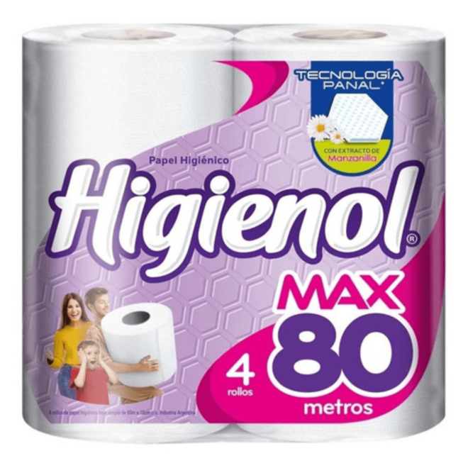 Oferta de Papel Higienico Higienol Max LyM 4x80m por $2799 en Supermercados Comodin