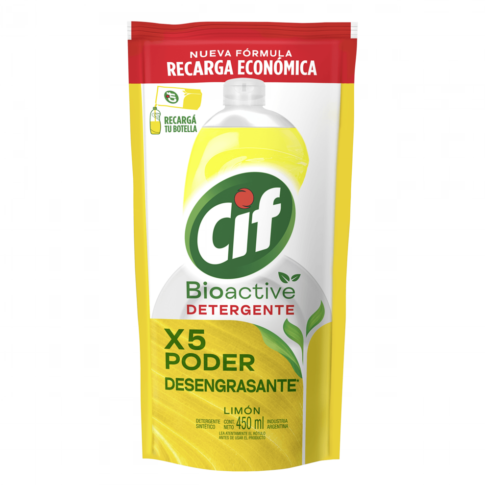 Oferta de Detergente Concentrado CIF Active Gel Limón Repuesto 450 ml por $1325,99 en Supermercados Comodin