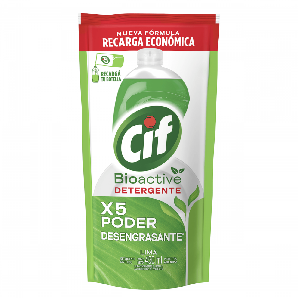 Oferta de Detergente Concentrado CIF Active Gel Limón Verde Repuesto 450 ml por $1325,99 en Supermercados Comodin