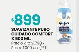 Oferta de SUAVIZANTE PURO CUIDADO COMFORT X 500 ML por $899 en Changomas