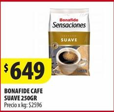 Oferta de BONAFIDE CAFE SUAVE 250GR por $649 en Punto Mayorista