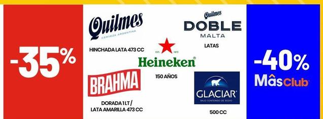 Oferta de BRAHMA DORADA 1 LT / LATA AMARILLA 473 CC en HiperChangomas