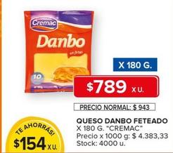 Oferta de Queso Danbo Feteado por $789 en Carrefour Maxi