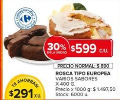 Oferta de Rosca Tipo Europea por $599 en Carrefour Maxi