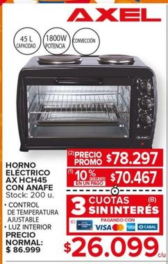 Oferta de Horno Eléctrico Ax Hch45 Con Anafe por $78297 en Carrefour Maxi