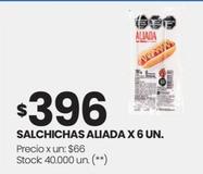Oferta de Aliada - Salchichas X 6 Un por $396 en HiperChangomas