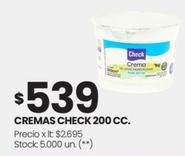 Oferta de Check - Cremas por $539 en HiperChangomas