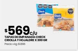 Oferta de Check - Tapas De Empanada Criolla Y Hojaldre por $569 en Punto Mayorista