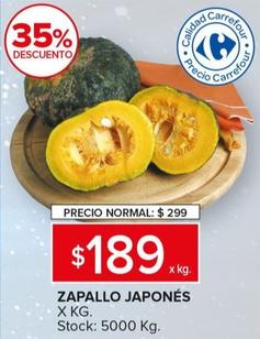 Oferta de Zapallo Japones por $189 en Carrefour Maxi