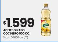 Oferta de Cocinero - Aceite Girasol 900 Cc por $1599 en HiperChangomas